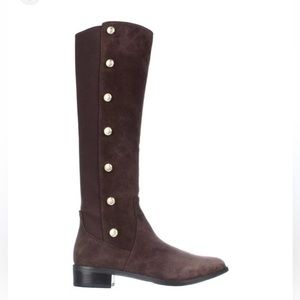 Vince Camuto Buttoned Tall Boots | Size 9.5 W | Brown Suede Dress Boots